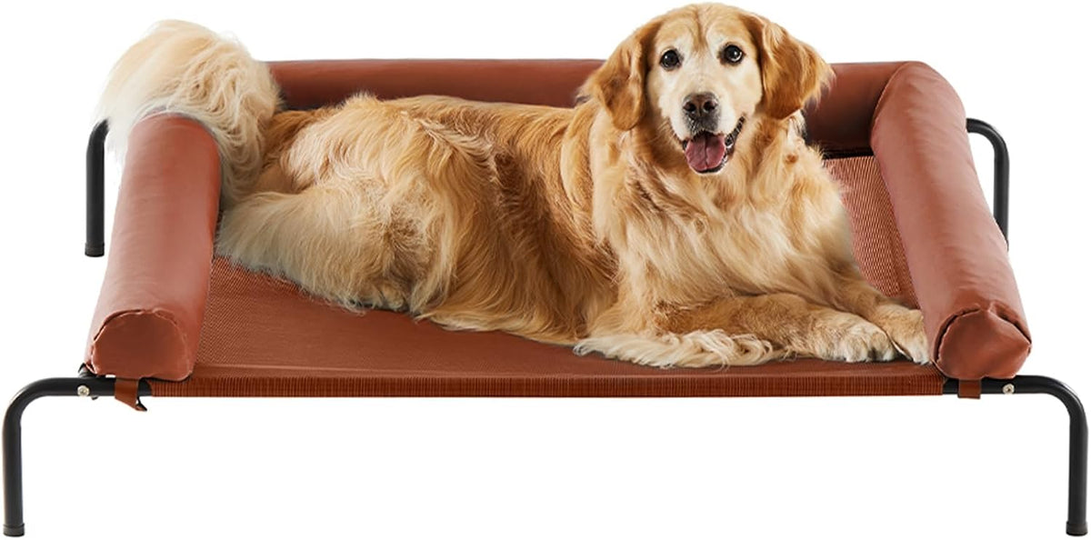 RRPETHOME Large Elevated Cooling Dog Bed, Raised Dog Cot Beds for Large Dogs, Elevated Outdoor Pet