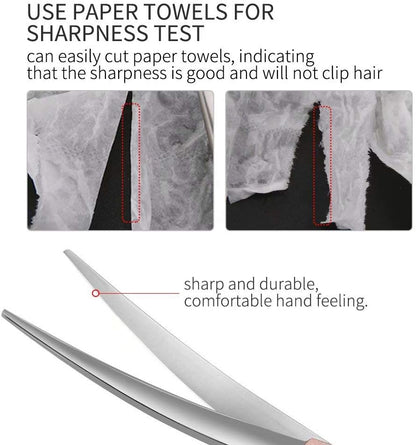 Fenice Peak Professional Curved Dog Grooming Scissors 8'' Rose Gold 440C Stainless Steel Pet
