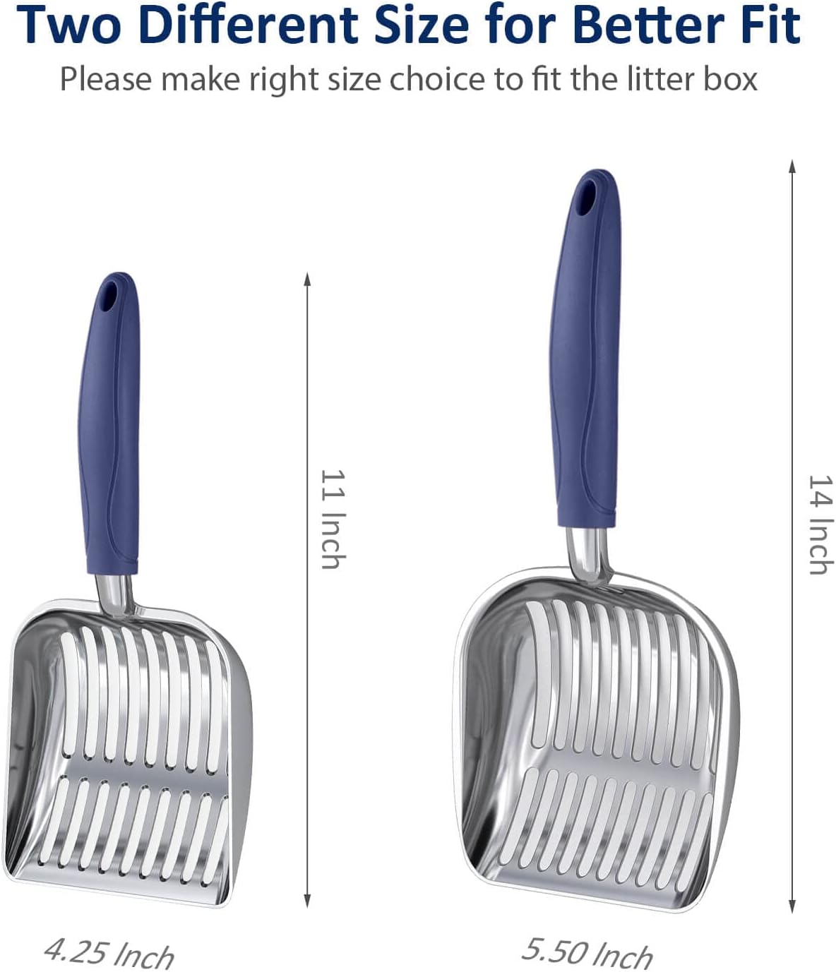 WePet Cat Litter Scoop, Aluminum Alloy Sifter, Kitty Metal Scooper, Deep Shovel, Long Handle, Poop