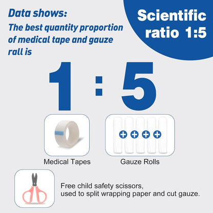 AZEN 30 Pack Gauze Rolls Bandages, 4 in x 4.1 Yards, Premium Medical Supplies & First Aid Supplies