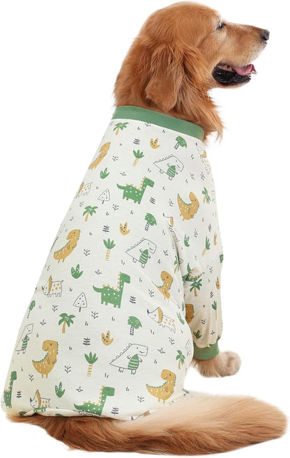 HDE Dog Pajamas One Piece Jammies Jumpsuit Pet Clothes Outfit Stretchy Lightweight Comfy Shirt Pjs