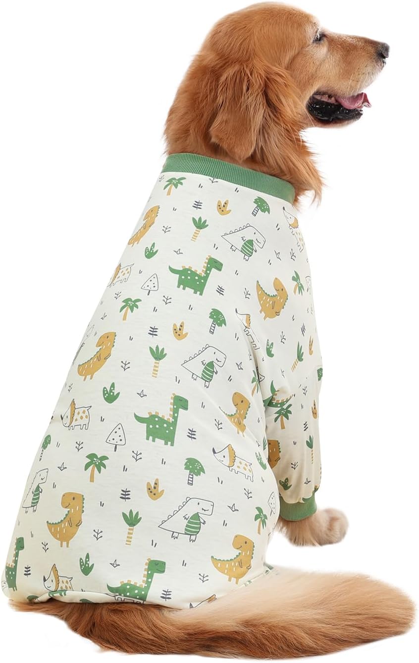 HDE Dog Pajamas One Piece Jammies Jumpsuit Pet Clothes Outfit Stretchy Lightweight Comfy Shirt Pjs