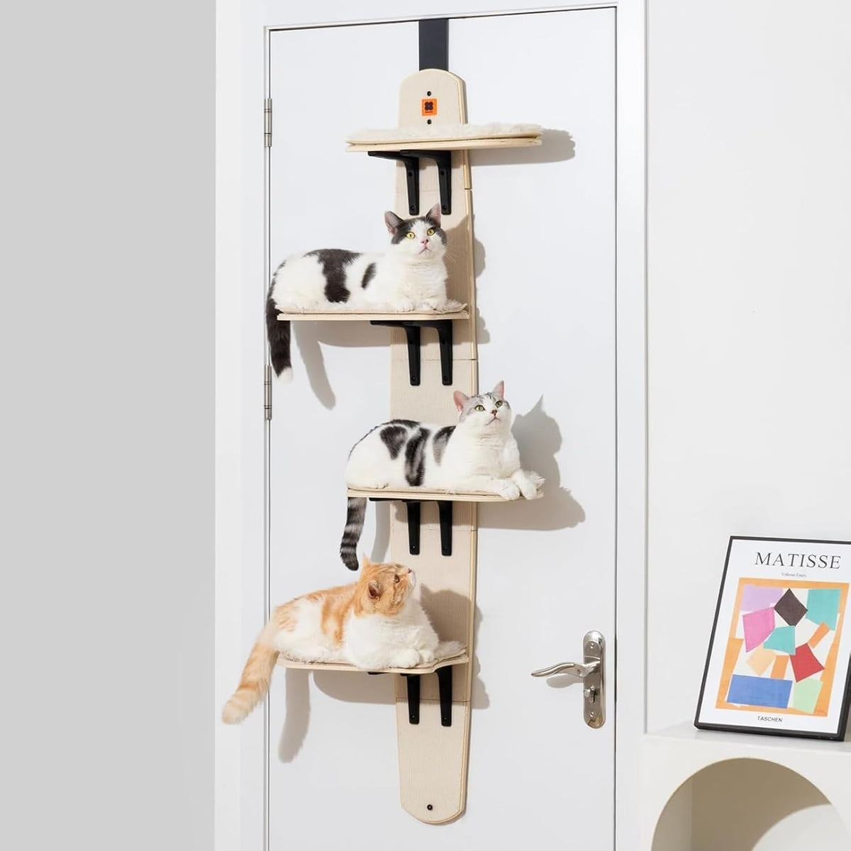 Door Hanging Cat Shelf, Multi Level Door Hanging Cat, Cat Tree Door Hanger Mounted Cat Shelves Cat