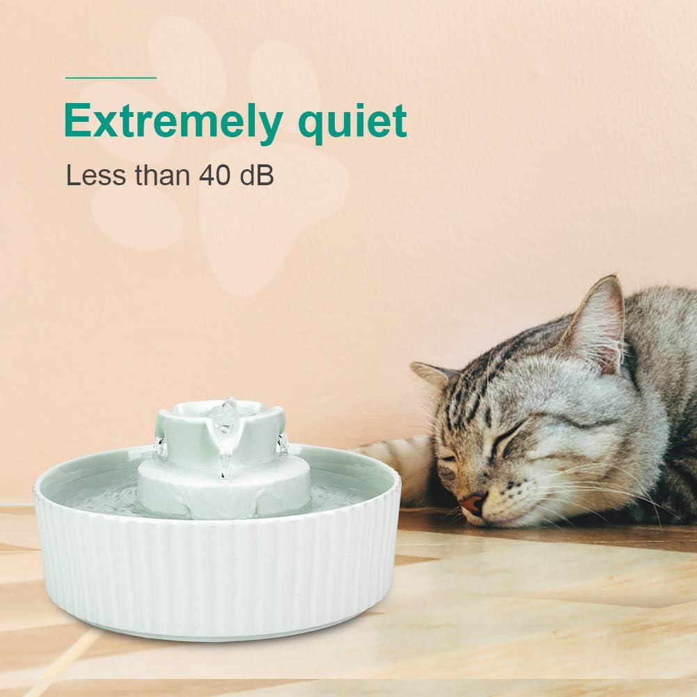 Ceramic Cat Water Fountain, 2.1L/71oz Cupcake Pet Water Fountain for Dog and Cat Indoor, 2 Ultra