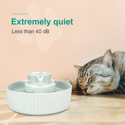 Ceramic Cat Water Fountain, 2.1L/71oz Cupcake Pet Water Fountain for Dog and Cat Indoor, 2 Ultra