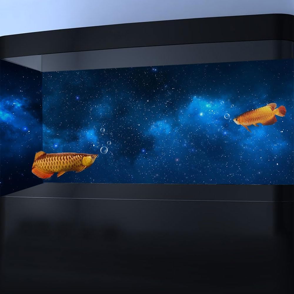 36X20IN Starry Aquarium Background, Art Starry Fish Tank Decorations Background, with 8 EVA