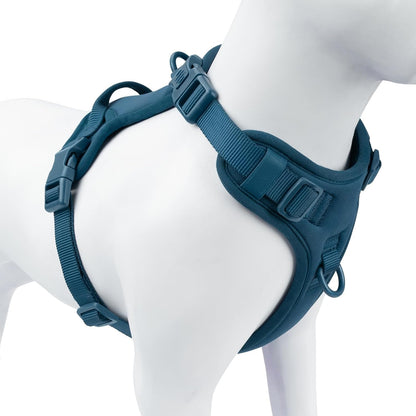 No Pull Dog Harness, Puppy Vest with Front Clip for Small Medium Large Sized Dog(Prussian Blue,M)