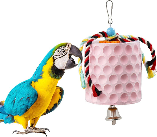 Extra Large Bird Chewing Toy, Parrot Beak Grinding Calcium Stone with Bells, Bird Cage Accessories