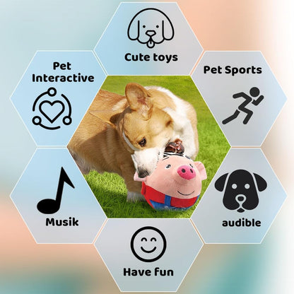 2025 Upgrade Active Moving Pet Plush Toy, Squeaky Dog Ball Toy Interactive Dog Toy for Boredom Pet