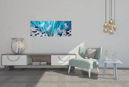 SYGALLERIER Jelly Fish Large Metal Wall Art Hand Grind Aluminum Artwork 3D Undersea World Coastal