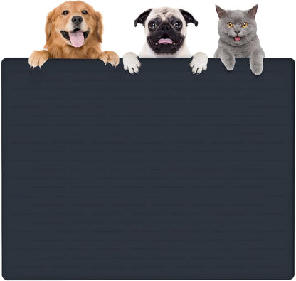 Large Dog Mats for Food and Water, 40"x30" Waterproof Pet Food Mats for Floor Nonslip Silicone Bowl