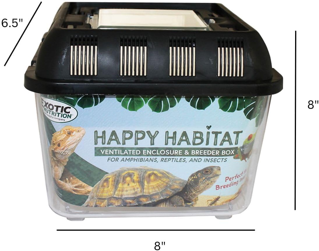 Happy Habitat (Standard) - Ventilated Enclosure & Breeder Box - for Live Feeder Insects, Reptiles