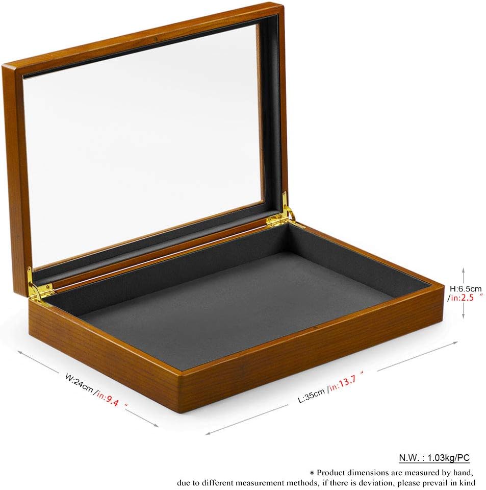 Oirlv Solid Wooden Jewelry Box with Lid Large Vintage jewelry Organizer Case for Women,Display Tray