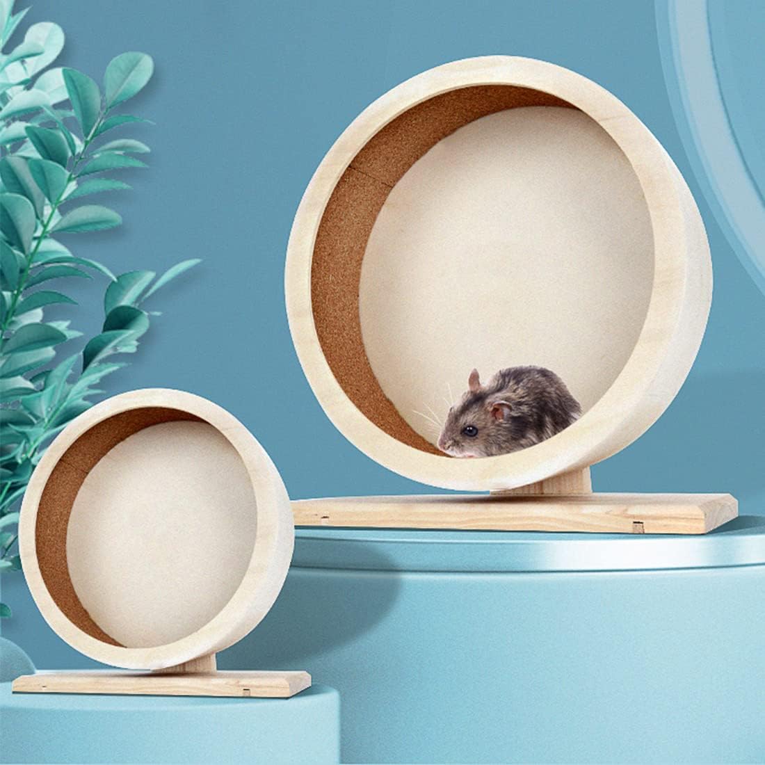 antiai Hamster Wooden Silent Wheel, 12 Inch Small Animal Exercise Wheel Accessories, Quiet Spinner