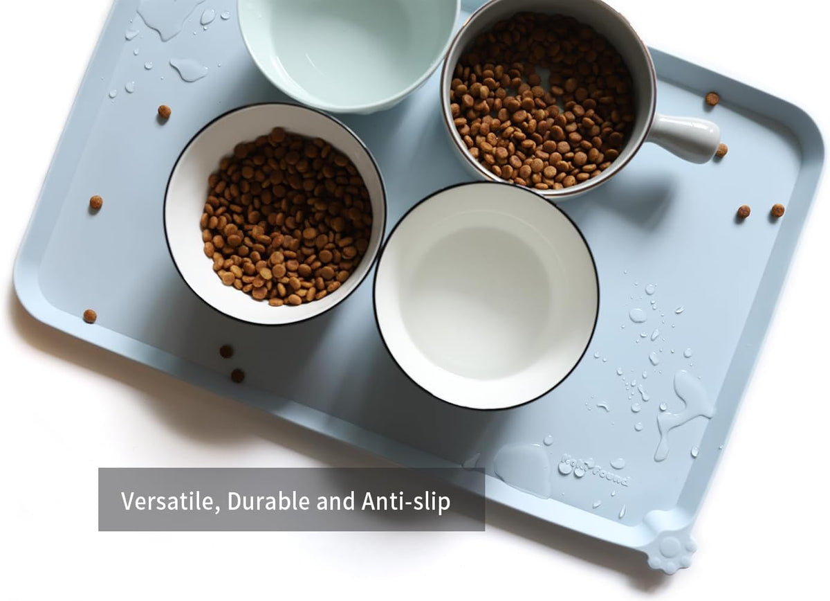 Hoki Found L Silicone Non Slip Pet Dog Cat Bowl Mats - Placemat - Feeding Mat - Waterproof - For