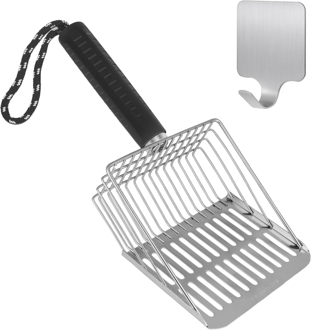 Cat Litter Scoop, Solid and Durable Kitty Metal Scooper, Stainless Steel Sifter, Heavy Duty, for