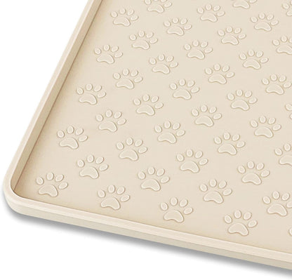 Ptlom Silicone Pet Placemat for Dog and Cat, Waterproof Non-Slip Pet Feeding Bowl Mats for Food and