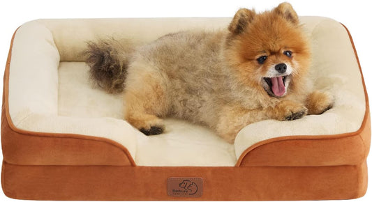 Bedsure Orthopedic Dog Beds for Small Dogs - Washable Small Dog Cat Bed Waterproof, Comfort Pet