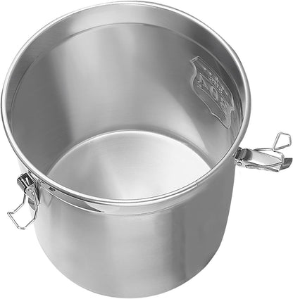 DYNAMI 304 Stainless Steel Containers With Lid,202oz Airtight Flour Container for Kitchen,5-10lbs
