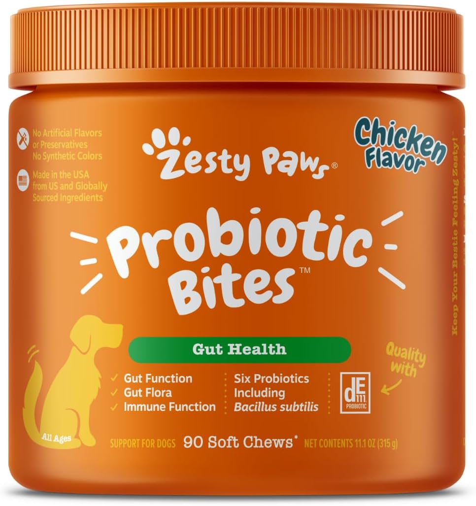Zesty Paws Probiotics for Dogs, Digestive Enzymes Gut Flora, Digestive Health, Diarrhea & Bowel