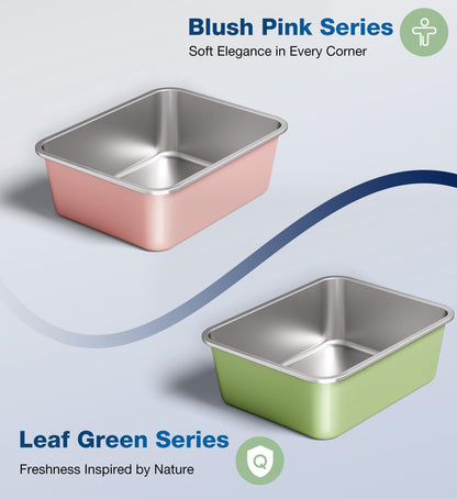Stainless Steel Litter Box, Large Metal Cat Litter Box with High Sided for Big and Small Cats