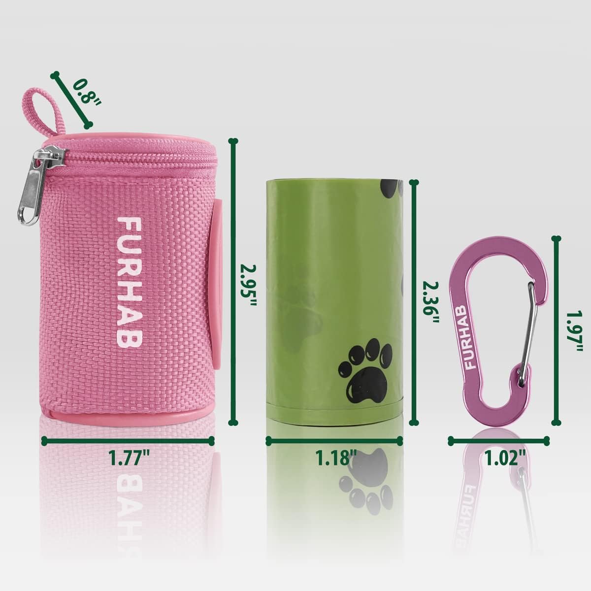 Dog Poop Bag Holder for Leash Doggie Waste Bag Dispenser Soft Fabric Puppy Potty Carrier Small