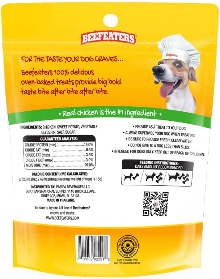 Beefeaters Sweet Potato Wrap with Chicken – Dog Treat. No Corn, Wheat, Soy or Gluten, Low Fat