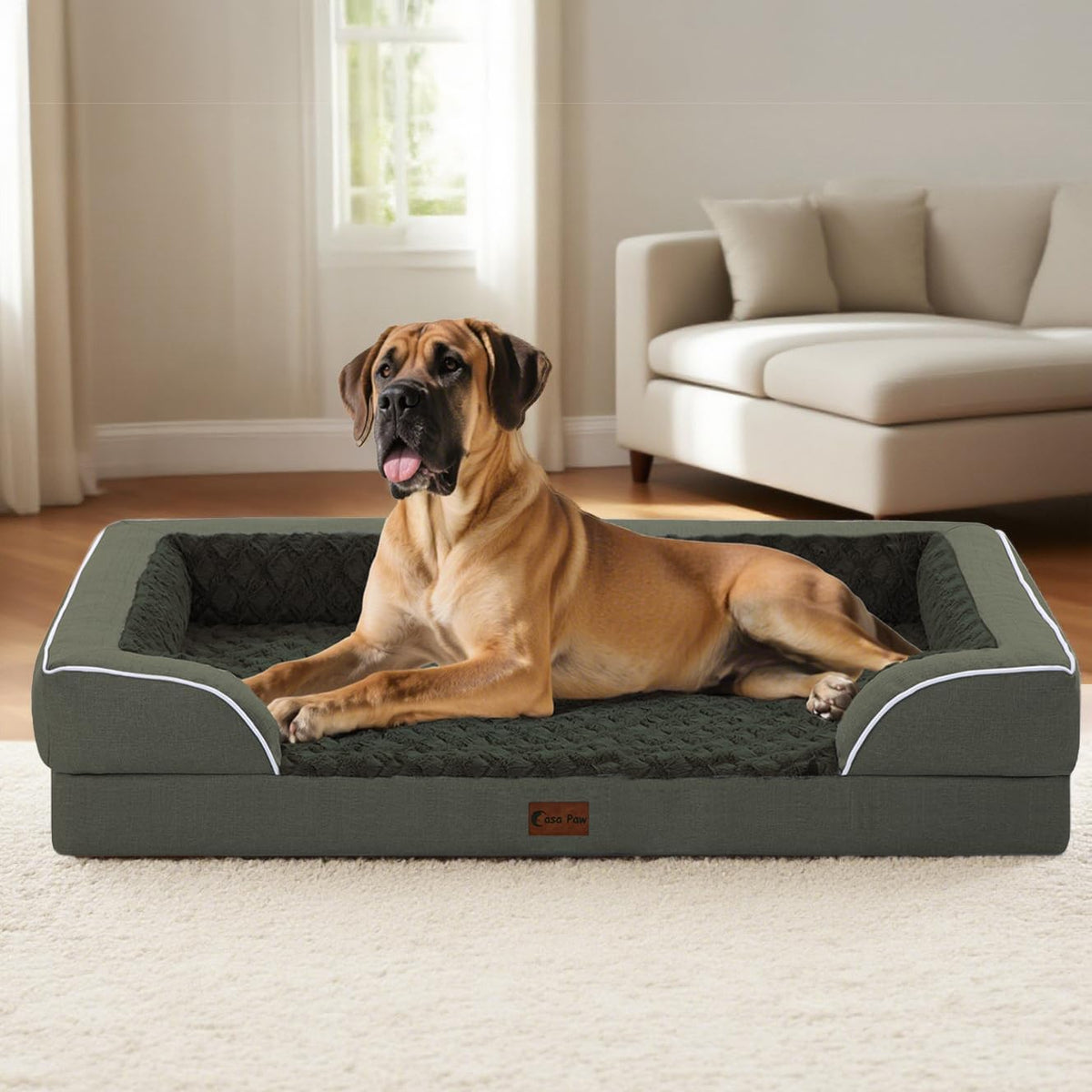 Orthopedic Waterproof Dog Bed for Extra Large Dogs, Memory Foam XL Dog Bed with Sides, Egg-Crate