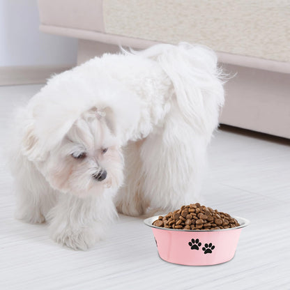 Stainless Steel Dog Bowls, Nonslip Rubber Bottom No Spill Proof Skid Metal Insulated Dog Bowls for