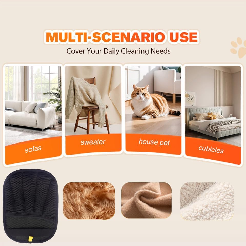 Pet Hair Removal Glove for Cats & Dogs,Electrostatic Gloves Pet Hair,Cat Grooming Gloves for Hair