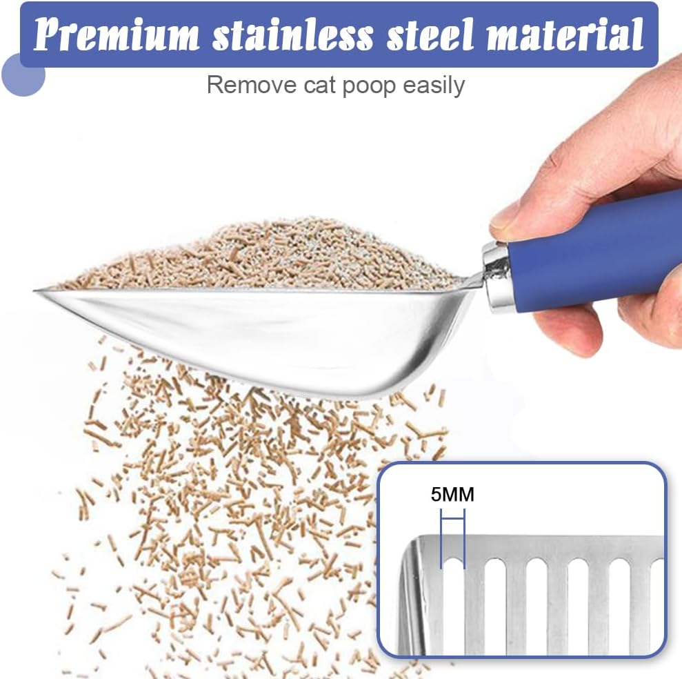 Cat Litter Scoop -Stainless Steel Metal Cat Litter Scoop-Sturdy Mesh Scooper - Mesh Shovel-Easy to