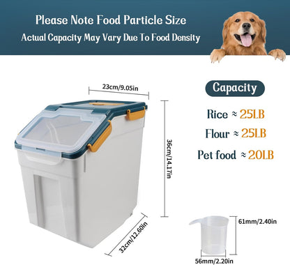 AnRui Large Flour Storage Containers 25Lbs Airtight Rice Storage Container BPA Free Kitchen Pantry