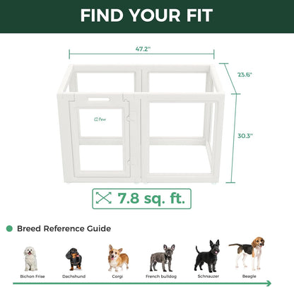 FXW AuraSpace Acrylic Indoor Unleashed Dog Playpen for Small and Medium Dogs, 30 Inch, 6 Panels