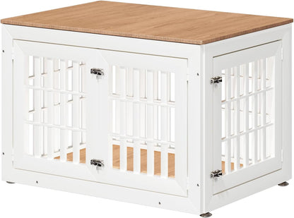 42" Heavy Duty Dog Crate Furniture for Small,Medium and Large Dogs,Rustic Wooden Dog Cage Kennel
