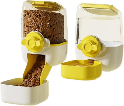 Pet Hanging Automatic Feeders Drinking Bowls，Gravity Rabbit Feeder and Water Set，Cage Cat Food Bowl