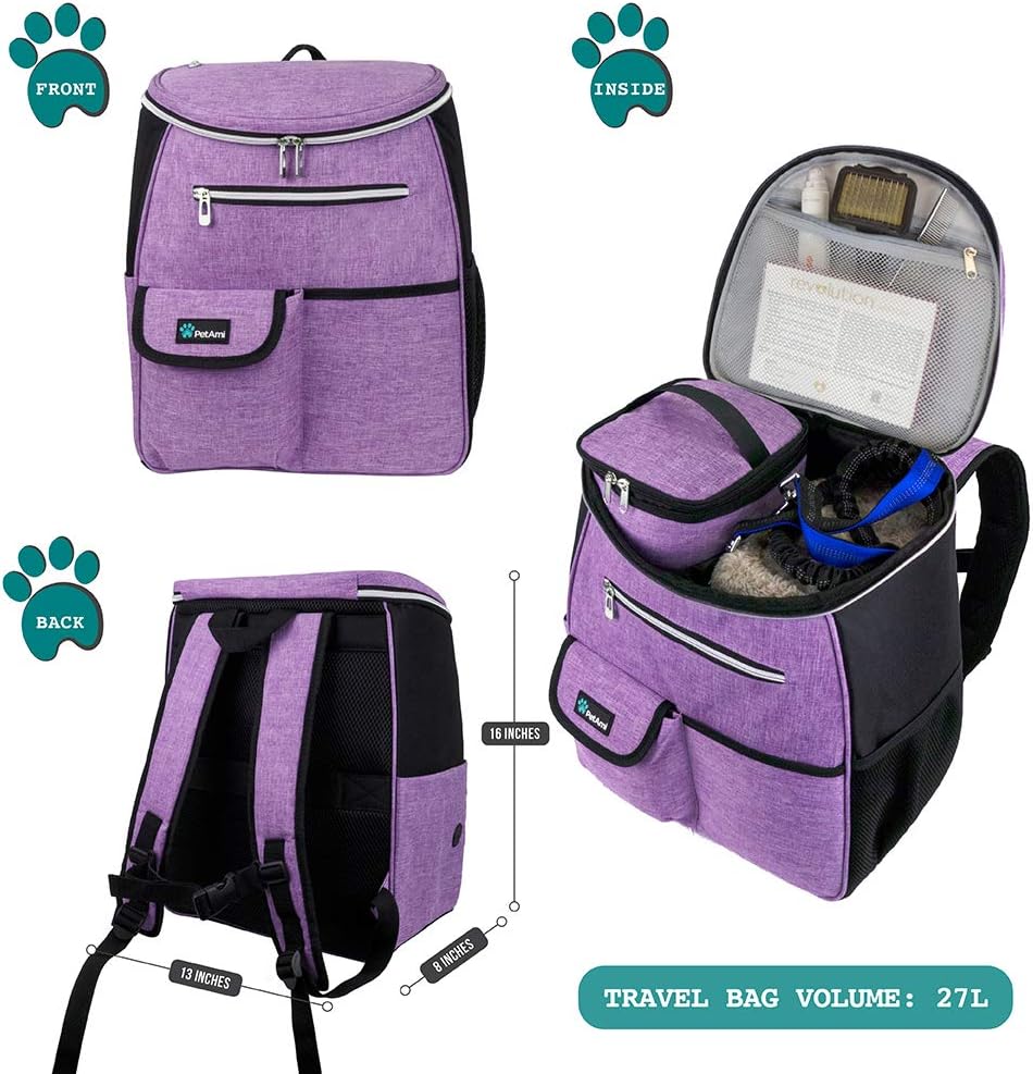 PetAmi Dog Travel Bag Backpack, Airline Approved Dog Bags for Traveling, Puppy Diaper Bag Supplies