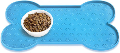 Dog Food Mat Anti-Slip Silicone Dog Bowl Mat Thicker Pet Placemat Waterproof Cat Feeder Pad with
