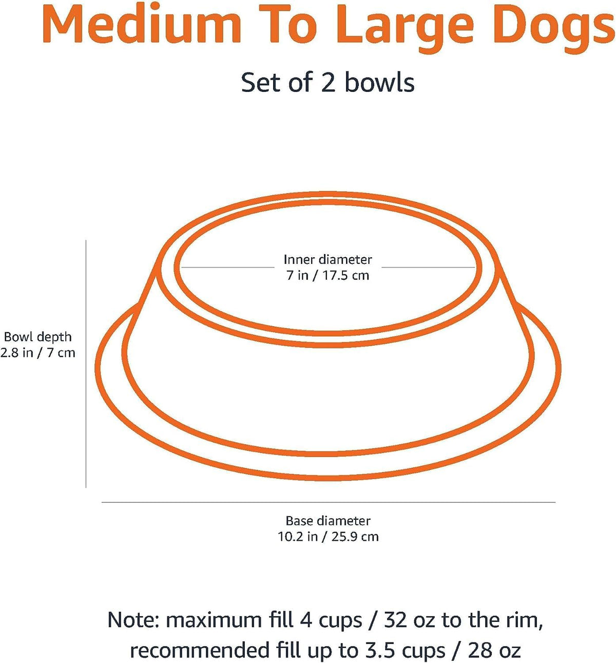 Amazon Basics Stainless Steel Dog Bowl, Single