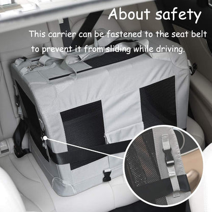 Extra Extra Large Cat Carrier Soft Sided, Portable Small Dog Carrier for 2 Cats, 24"x16.5"x16" Car