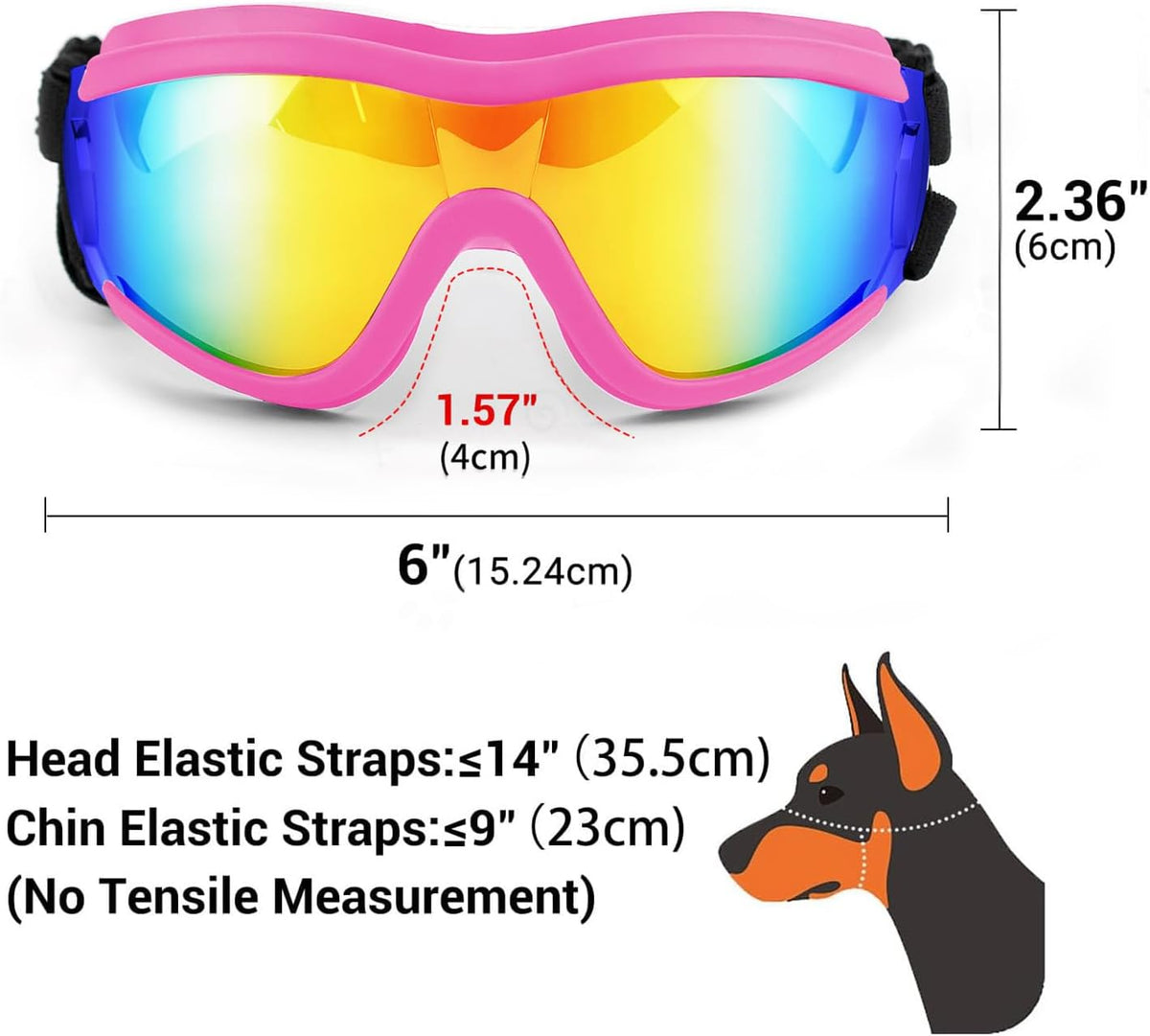 Dog Goggles Dog Sunglasses for Medium to Large Breed Anti-UV Eye Protection with Adjustable Straps