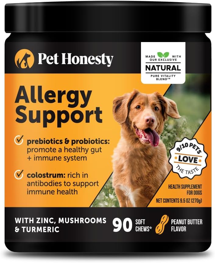 Pet Honesty Dog Allergy Itch Relief - Advanced Itch Supplement with Probiotics for Dogs - Immune