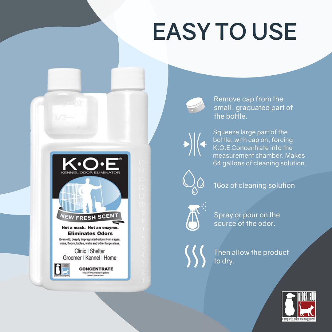 Odorcide K.O.E Kennel Odor Eliminator Concentrate – For Cages, Runs & More – For Home & Kennel