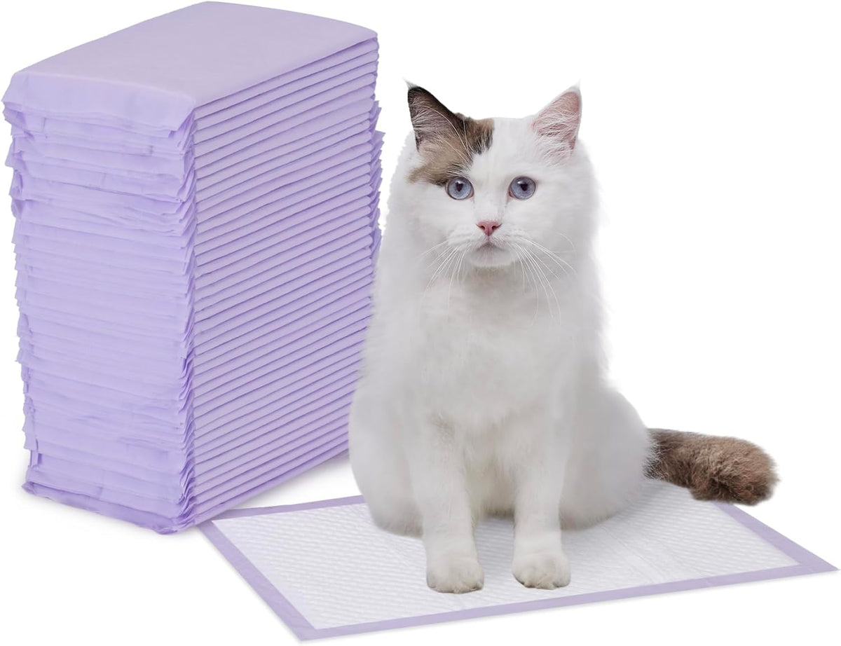 Amazon Basics Cat Litters Pee Pads, 40 Count, Universal Fit for Litter Box, Odor Control with Lemon