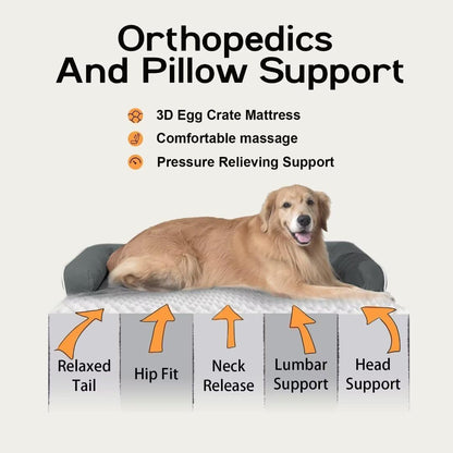 Extra Large Dog Bed-Orthopedic Waterproof XL Dog Bed for XLarge Extra Big Dogs - Foam Couch Sofa