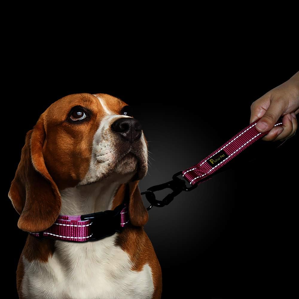 PLUTUS PET 10 Inch Short Dog Leash for Large Dogs with Locking Carabiner Clip & Padded Handle （10”