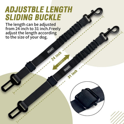 COOYOO Dog Seat Belt,3 Piece Set Retractable Dog Car Adjustable Seatbelts for Vehicle Nylon Pet