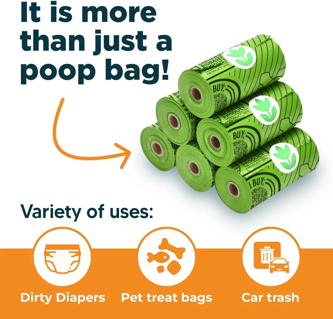 The Original Poop Bags® Dog Poop Bags Rolls – Orange Scented, 38% Plant-Based, USDA Certified