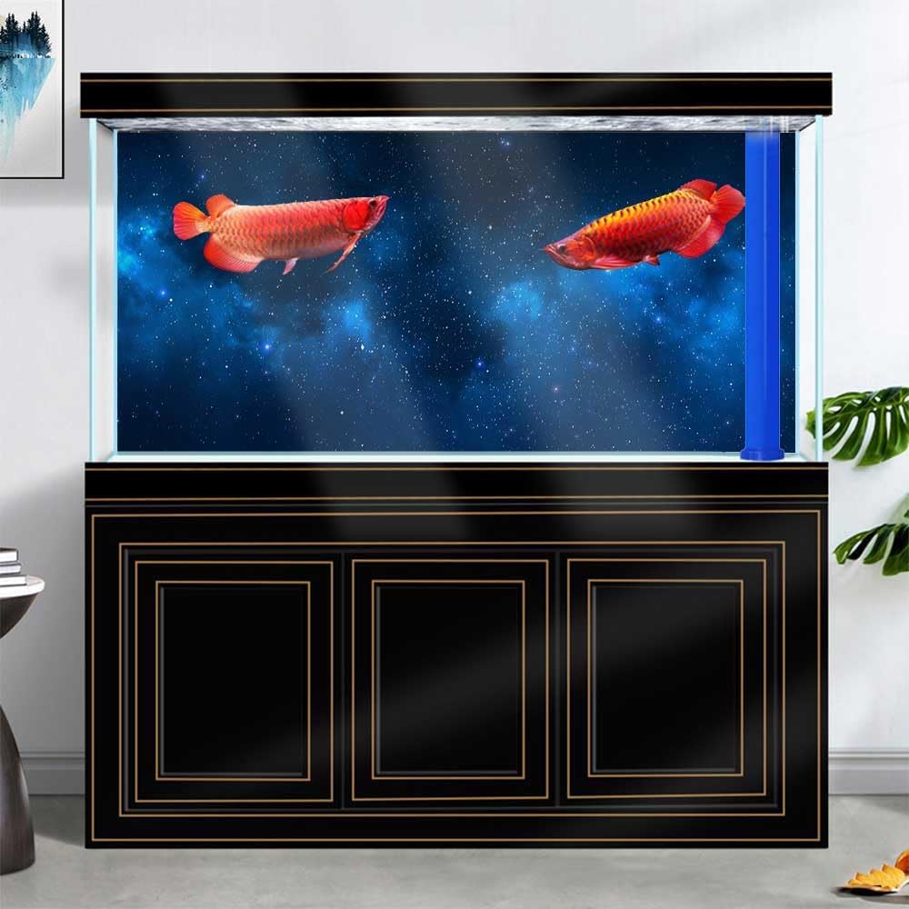 36X20IN Starry Aquarium Background, Art Starry Fish Tank Decorations Background, with 8 EVA