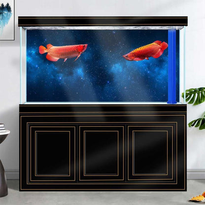 24X12IN Starry Aquarium Background, Art Starry Fish Tank Decorations Background, with 8 EVA