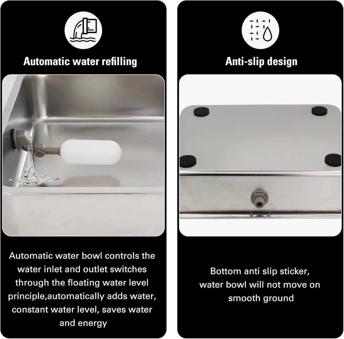 4Gal Automatic Water Bowl Dispenser for Dogs,Pig Waterer,Outdoor Automatic Dog Water Bowl,Stianless